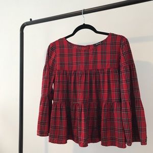 Madewell Plaid Top NWOT